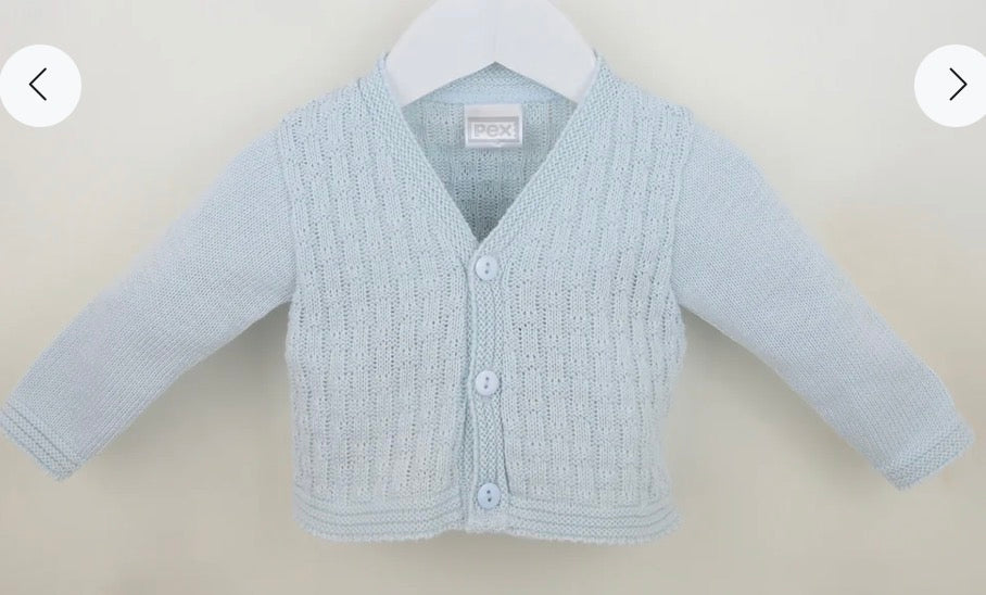 Pex baby boys blue cardigan