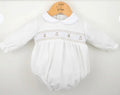 Pex premature baby smocked Teddy romper