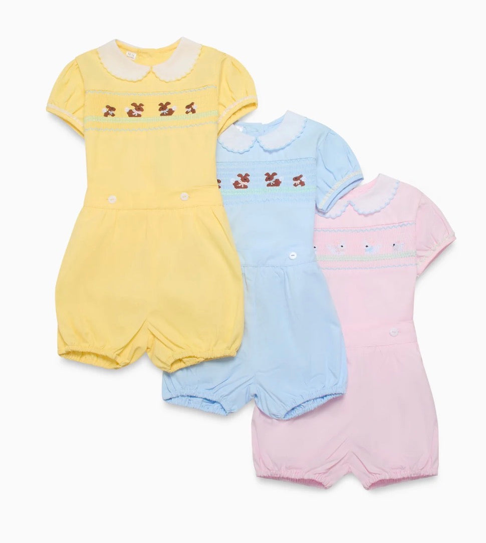 Beau kid lemon girls jam pant smocked bunny set