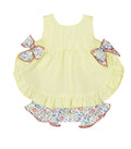 Calamaro lemon dress &floral bloomers  set 22122