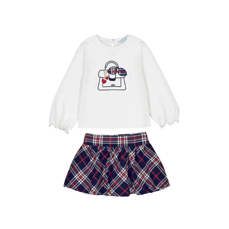 Pre order Mayoral plaid girls skirt set 2.953