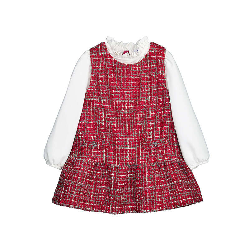 Pre order Mayoral girls tweed  red dress 4.929