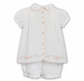 Sarah Louise peach embordered shorts set