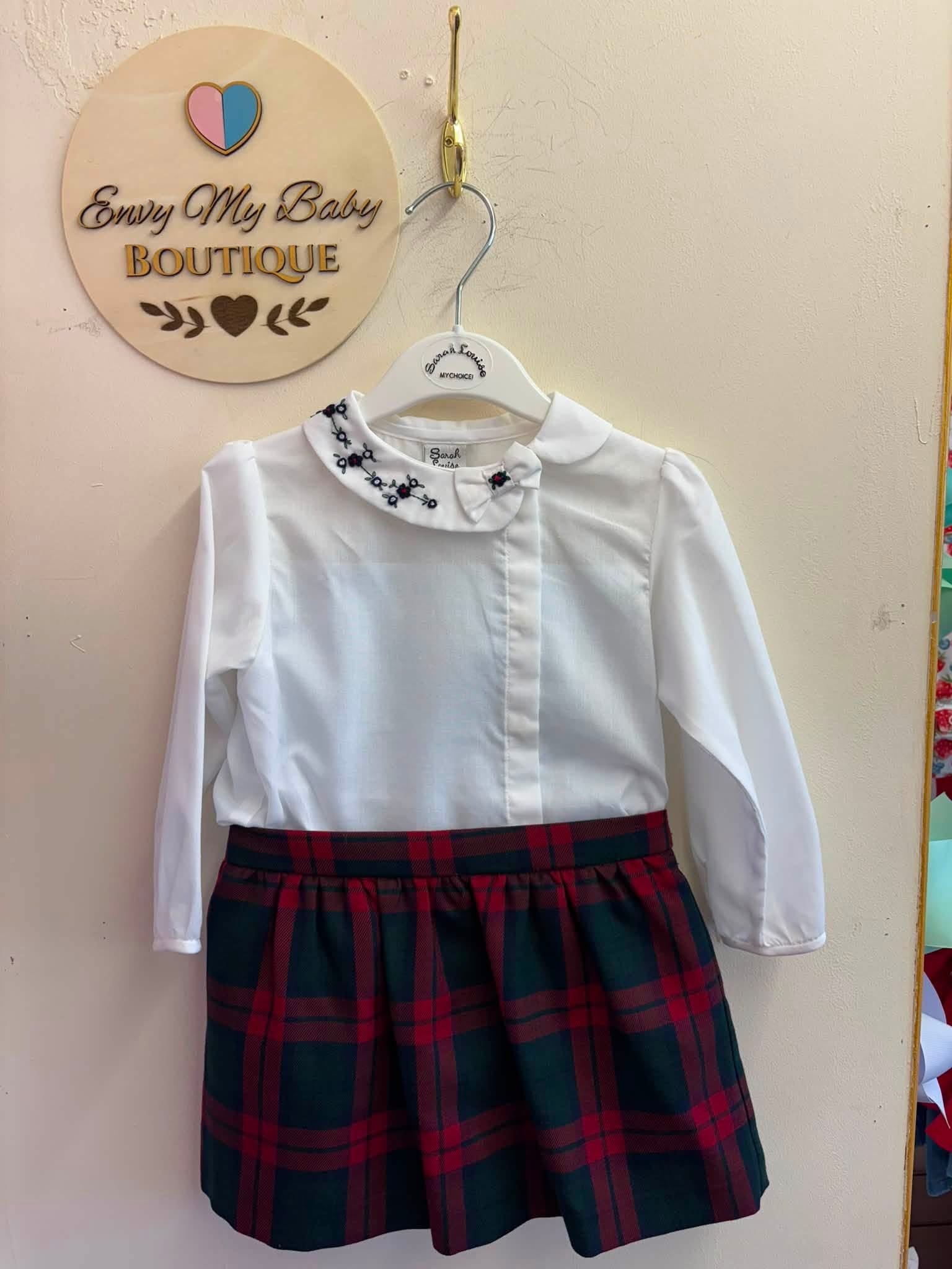 Pre order Sarah louise 2 piece Tartan skirt set 014000