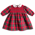 Pre order Sarah louise red tartan smocked dress 013968