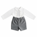 Pre order Sarah louise boys smocked shorts set 013950