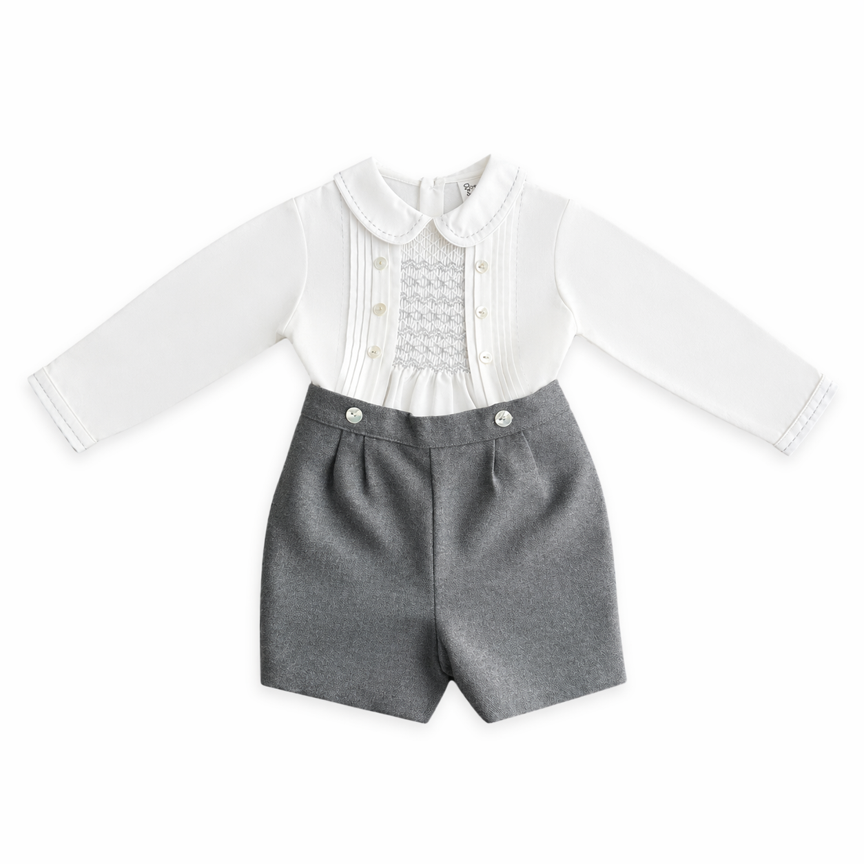 Pre order Sarah louise boys smocked shorts set 013950