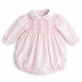Pre order Sarah louise pink smocked romper 013922