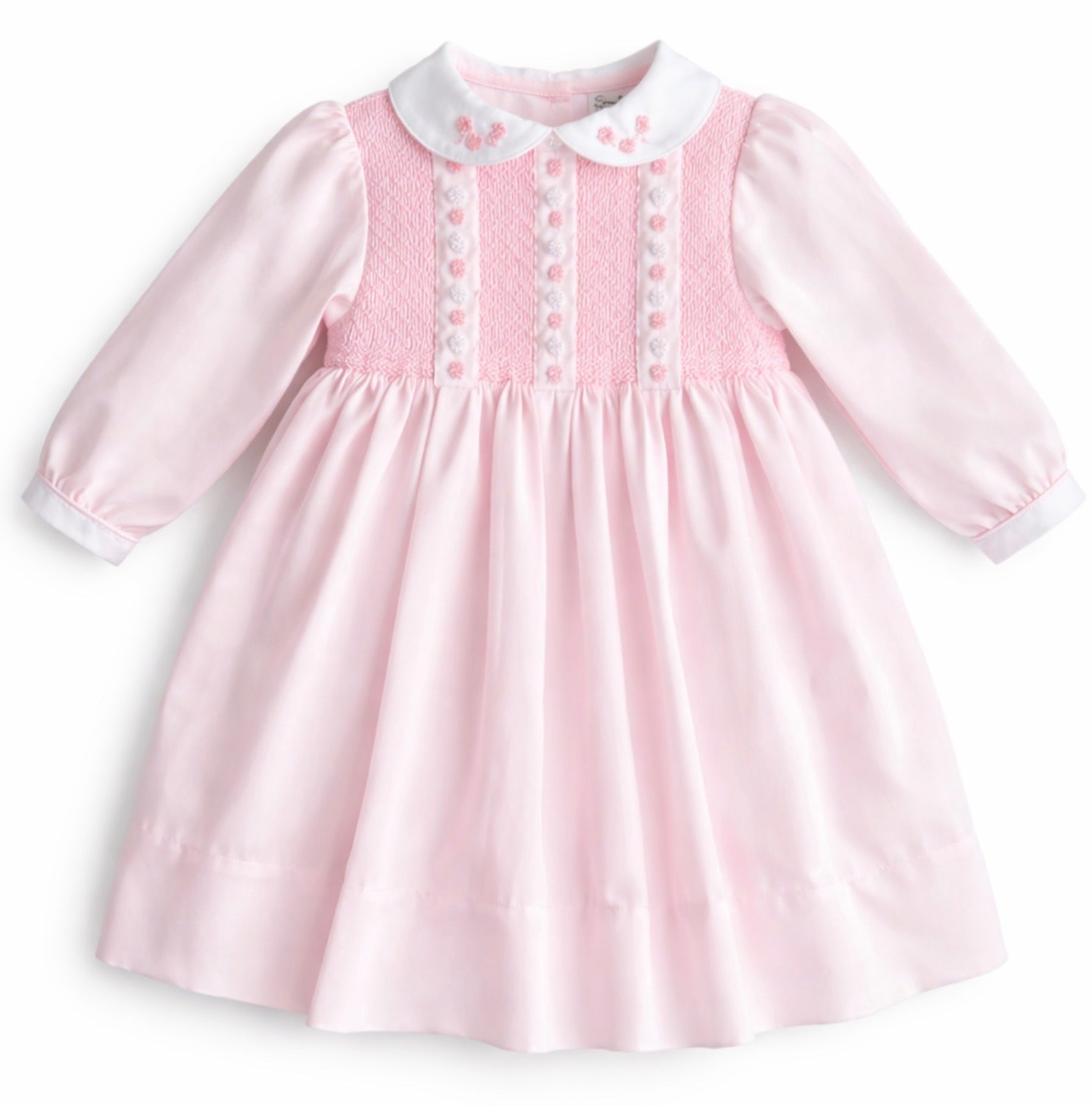 Pre order Sarah louise pink smocked dress 013923