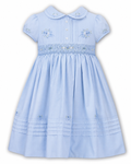 Pre order Sarah louise girls blue smocked dress C7500