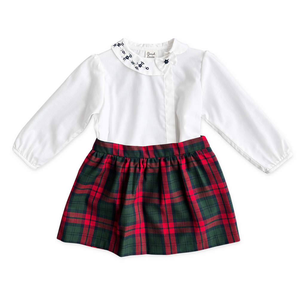 Pre order Sarah louise 2 piece Tartan skirt set 014000