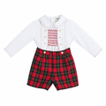 Pre order Sarah louise baby boys tartan shorts set 013967