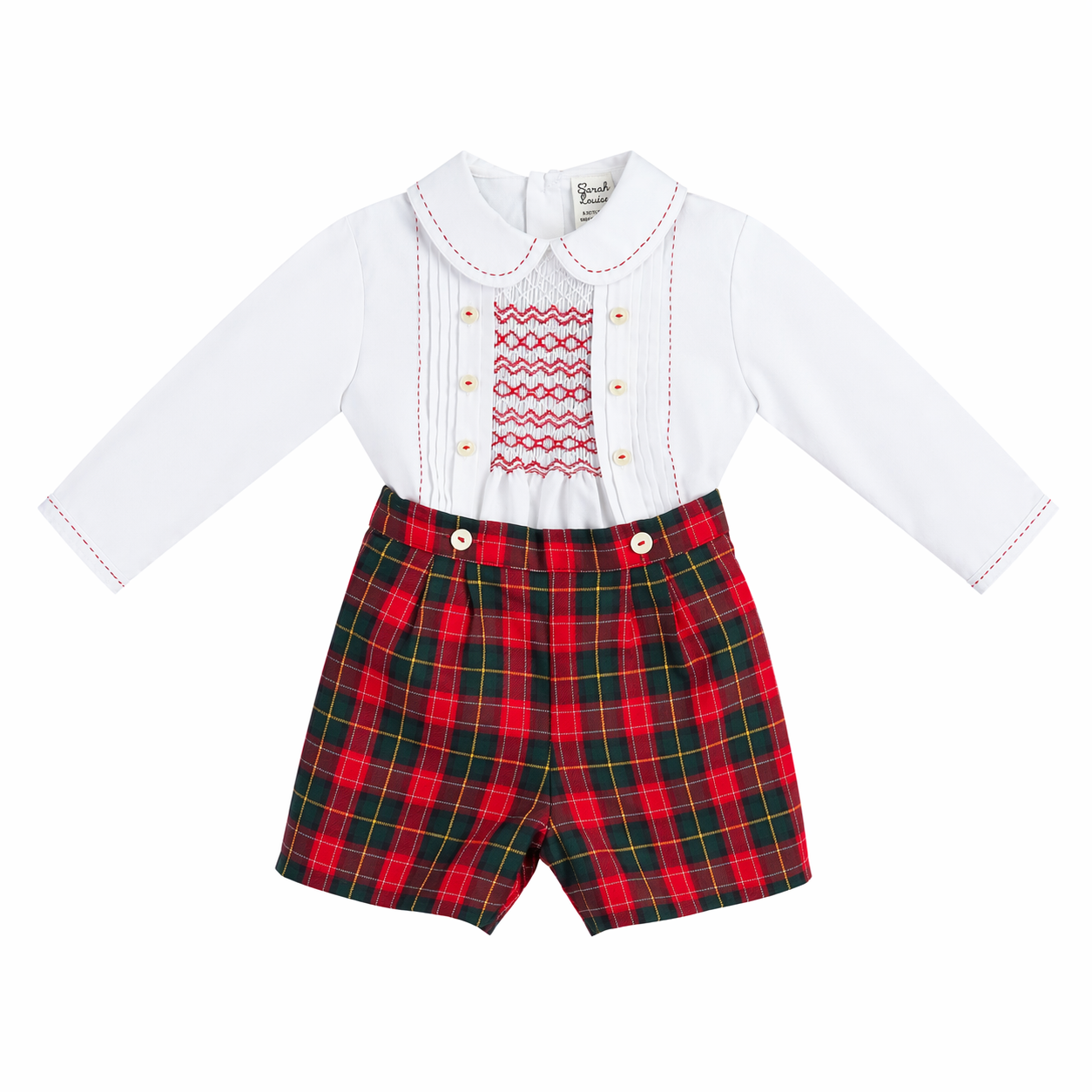 Pre order Sarah louise baby boys tartan shorts set 013967