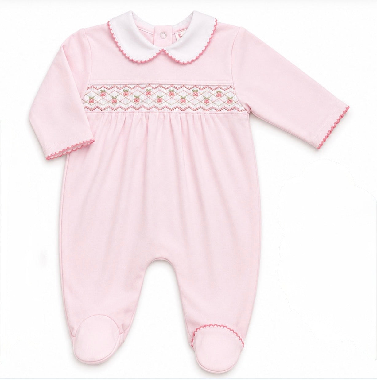 Bella & Bambini smocked girls cherry babygrow