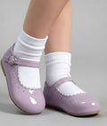Sevva girls lilac patent shoes