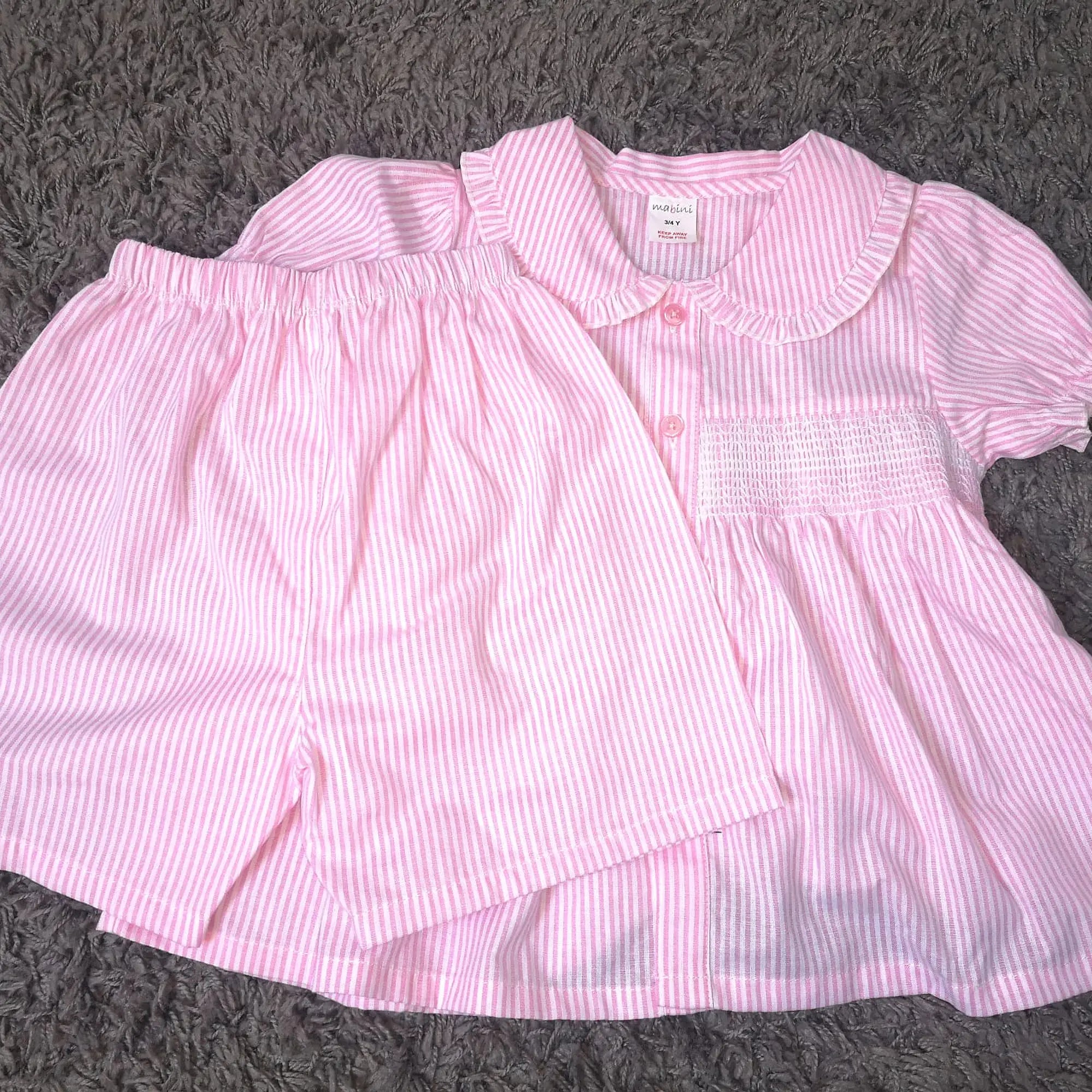 Mabini smocked pyjamas pink