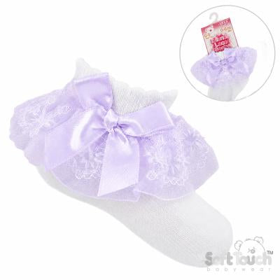 Soft touch baby girls lilac socks
