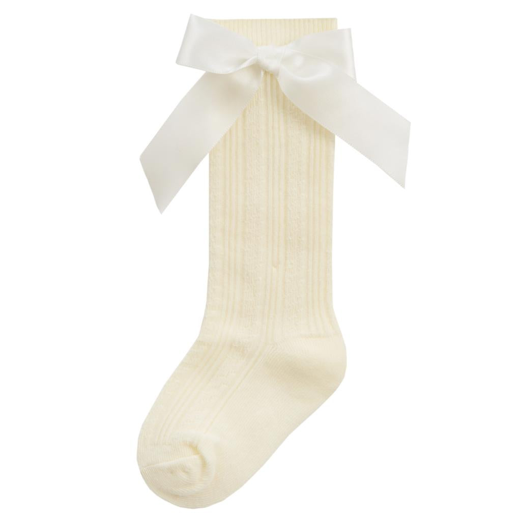 Baby girls knee high bow socks