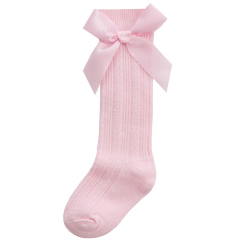 Baby girls knee high bow socks