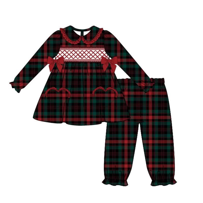 Tartan girls & boys smocked Christmas Pyjamas