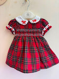 Beau kid tartan smocked dress