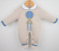 Pex knitted blue teddy babygrows
