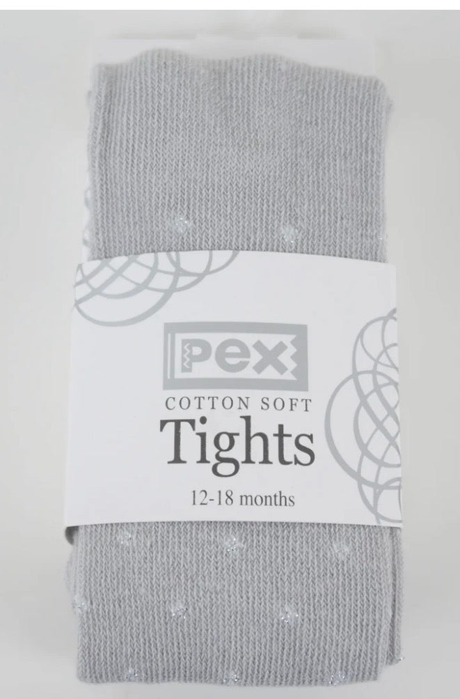 Pex baby girls black /silver twinkle tights