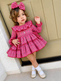 Ela Confección Red tartan dress & bloomer set