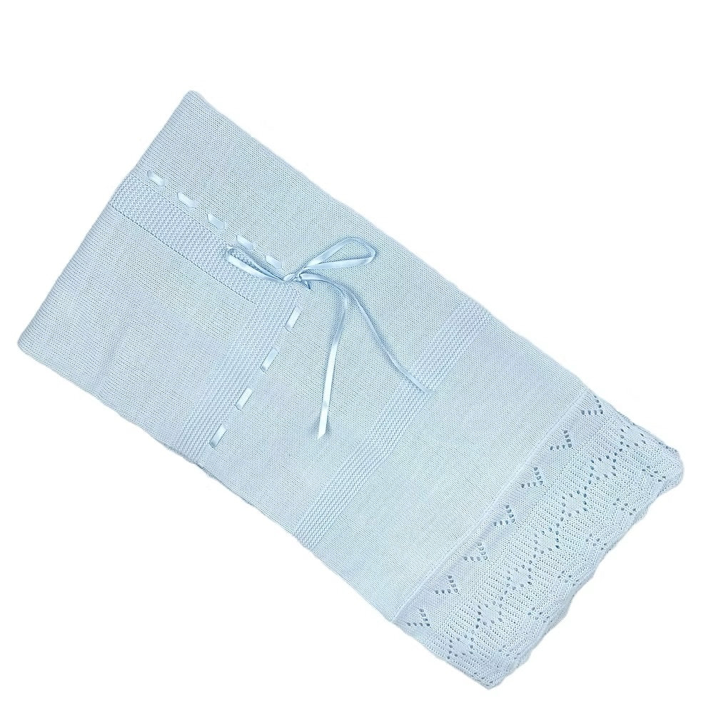 Kleo kids baby shawl with ribbon detail blue / pink or white