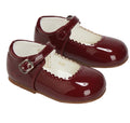 Tia London girls patent burgundy  shoes