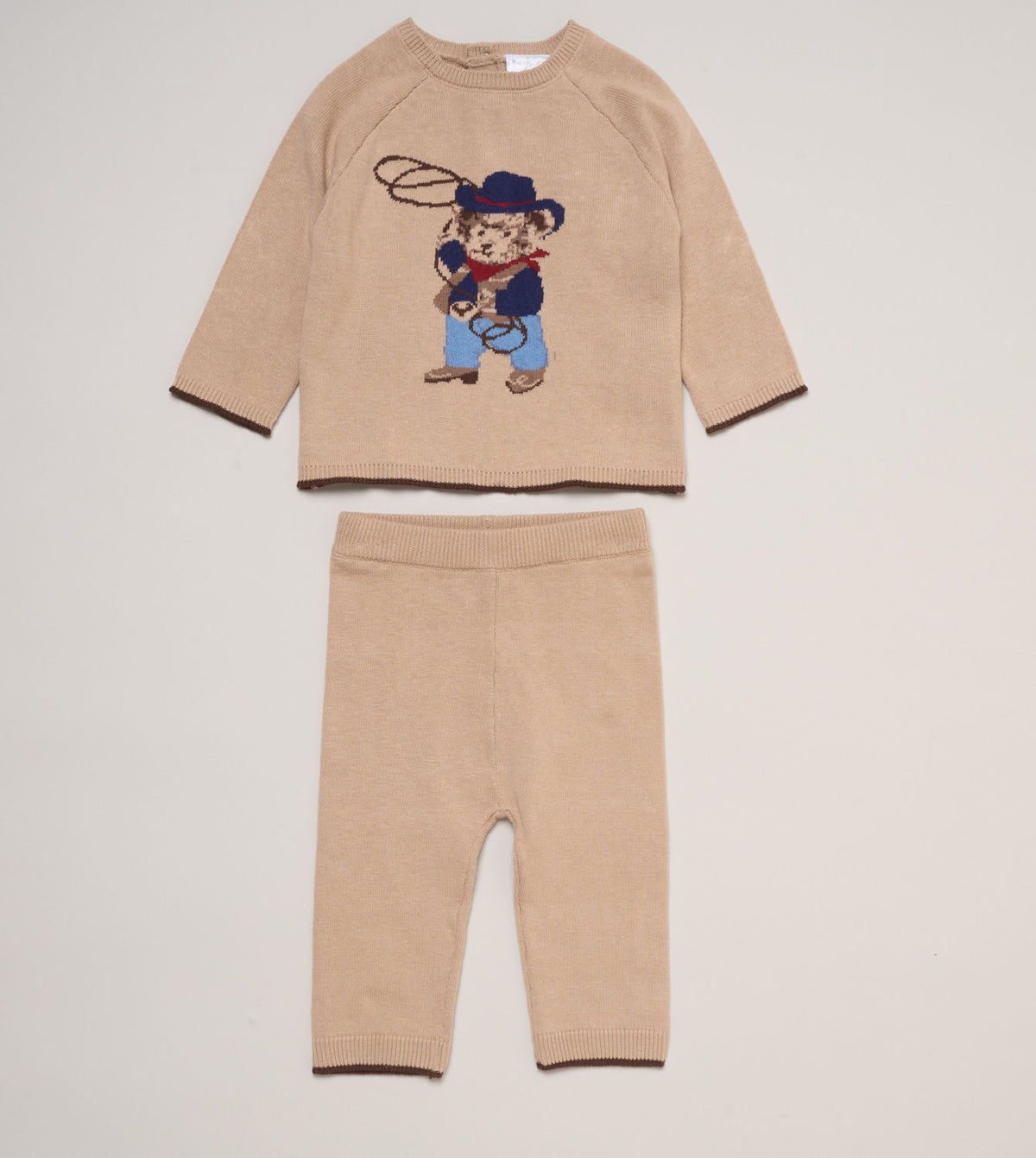 Rockabye baby boys knitted teddy set