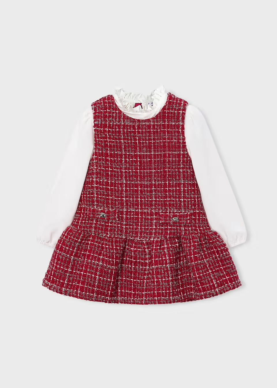 Mayoral girls tweed  red dress 4.929