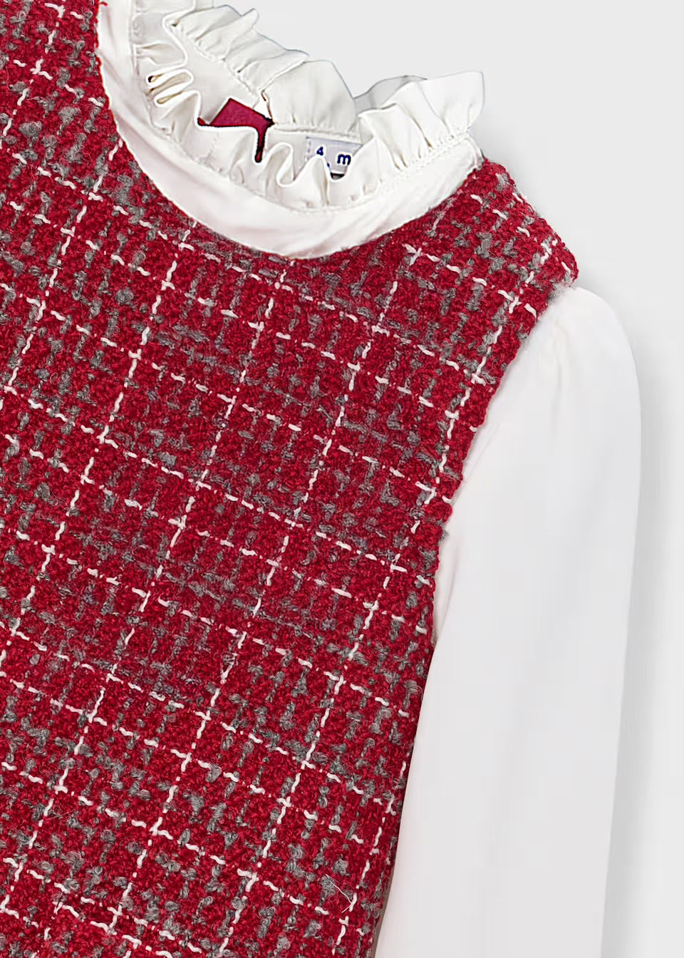 Mayoral girls tweed  red dress 4.929