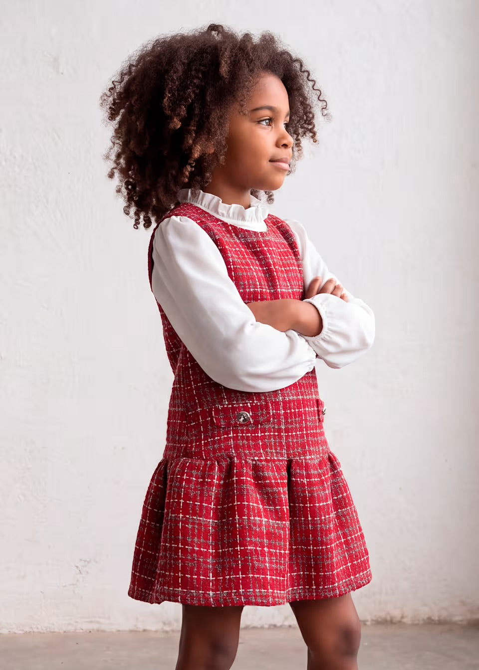 Mayoral girls tweed  red dress 4.929
