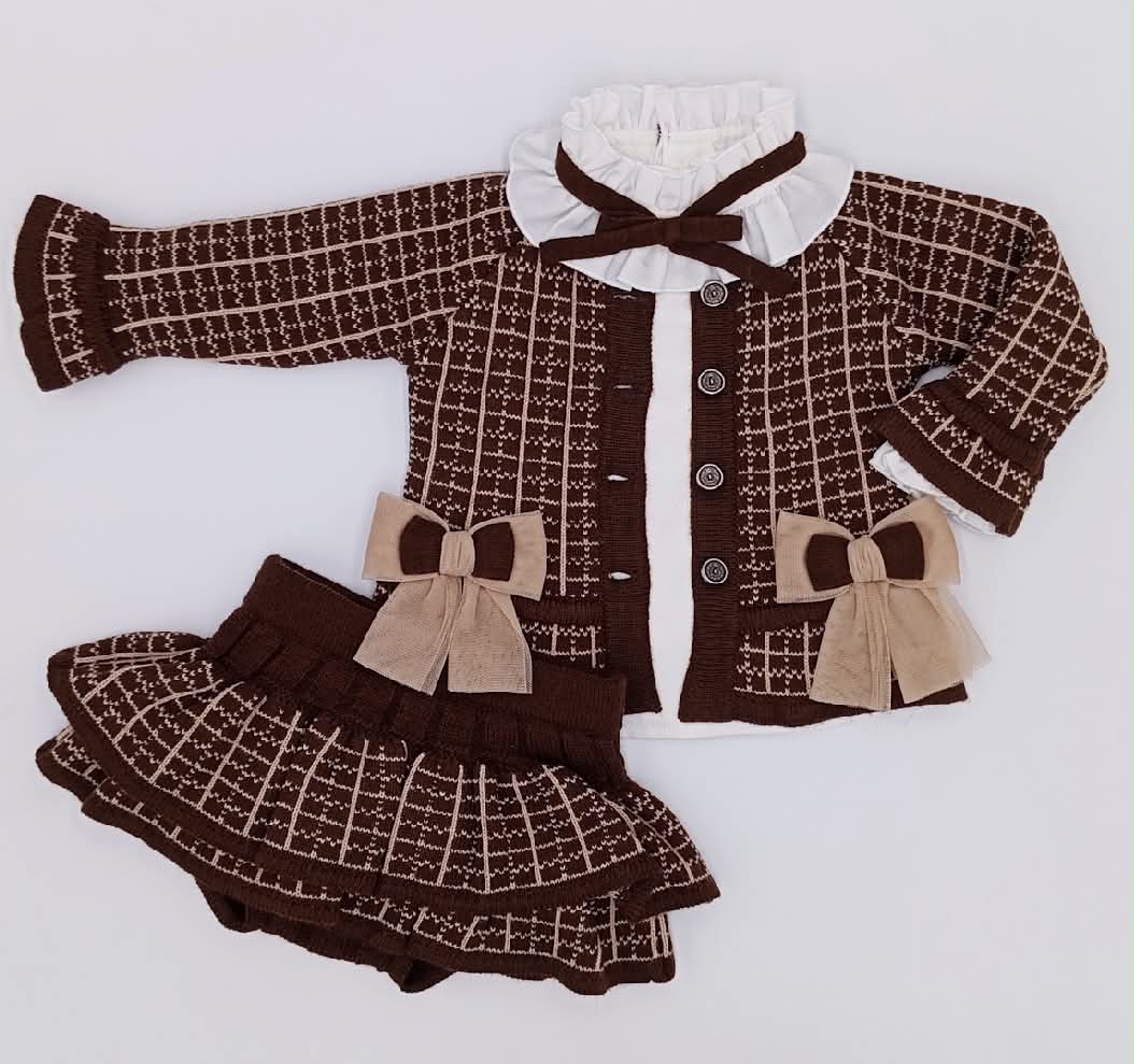 Pre order Rahigo girls 3 piece chocolate brown set 26203