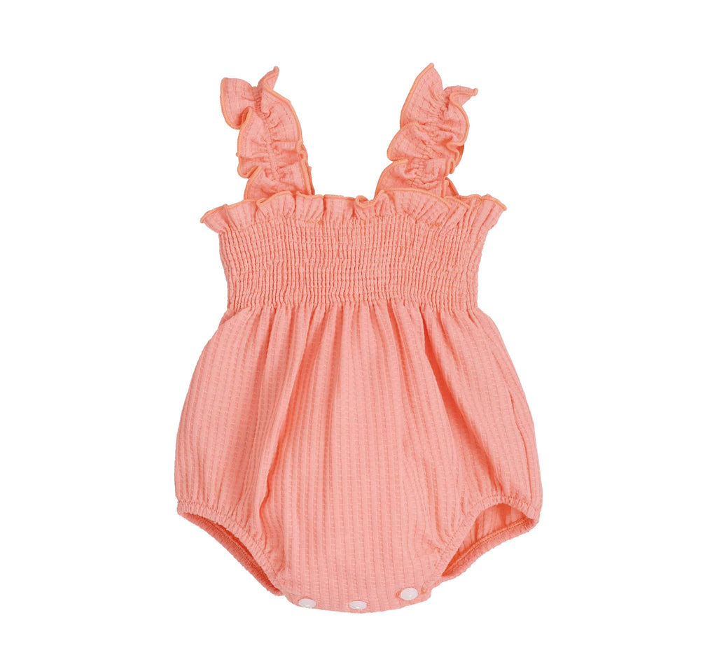 Calamaro baby girls coral romper  32542
