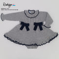 Rahigo baby girls grey & navy knitted dress