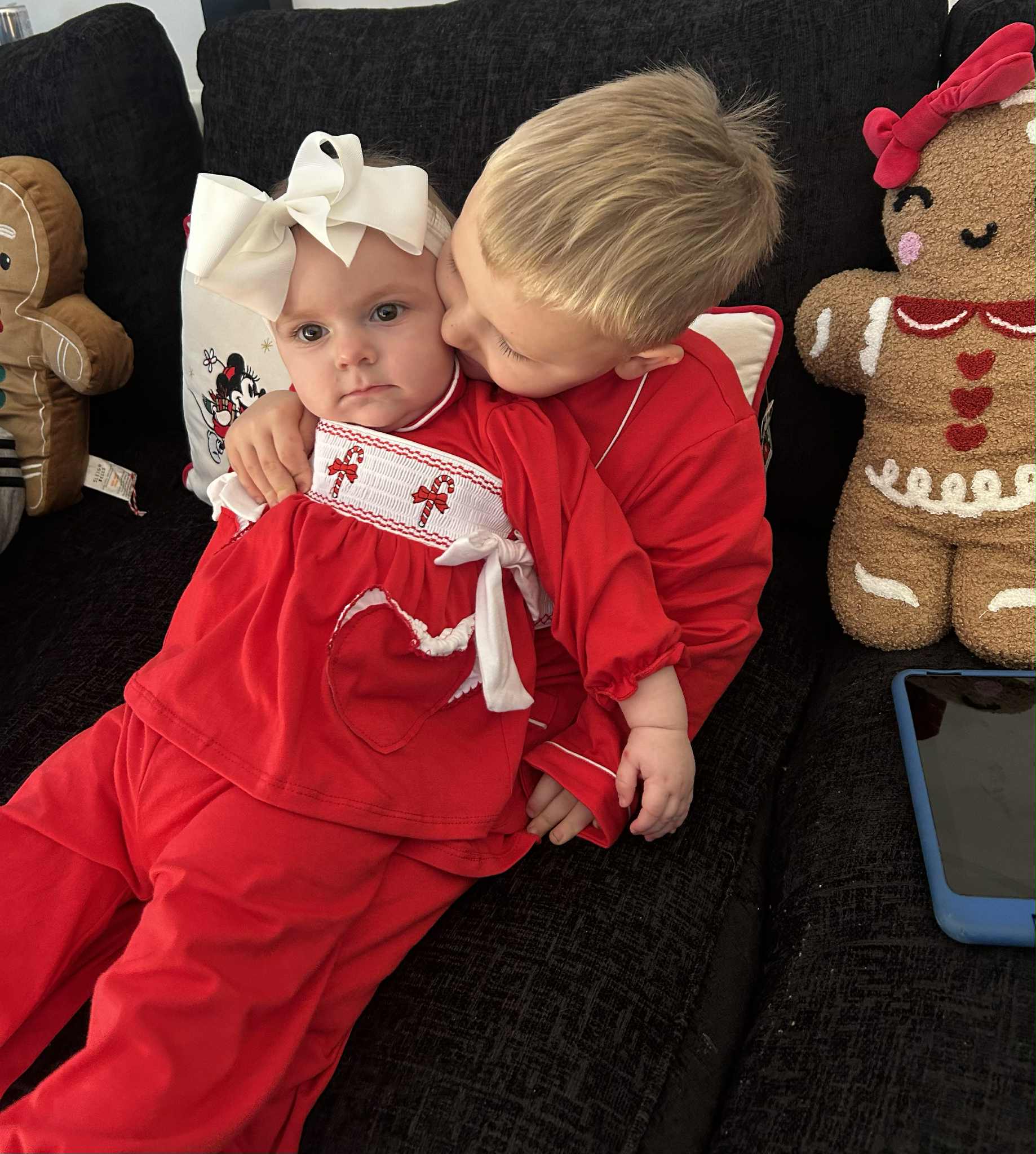 girls candy cane Christmas pyjamas