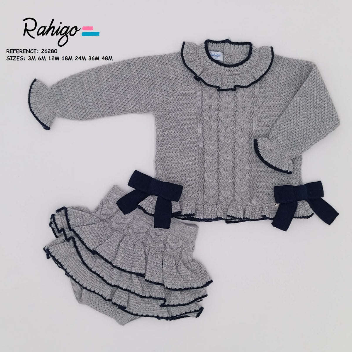 Rahigo girls grey jumper & skirt
