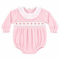 Kleo kids baby girls smocked pink  heart romper