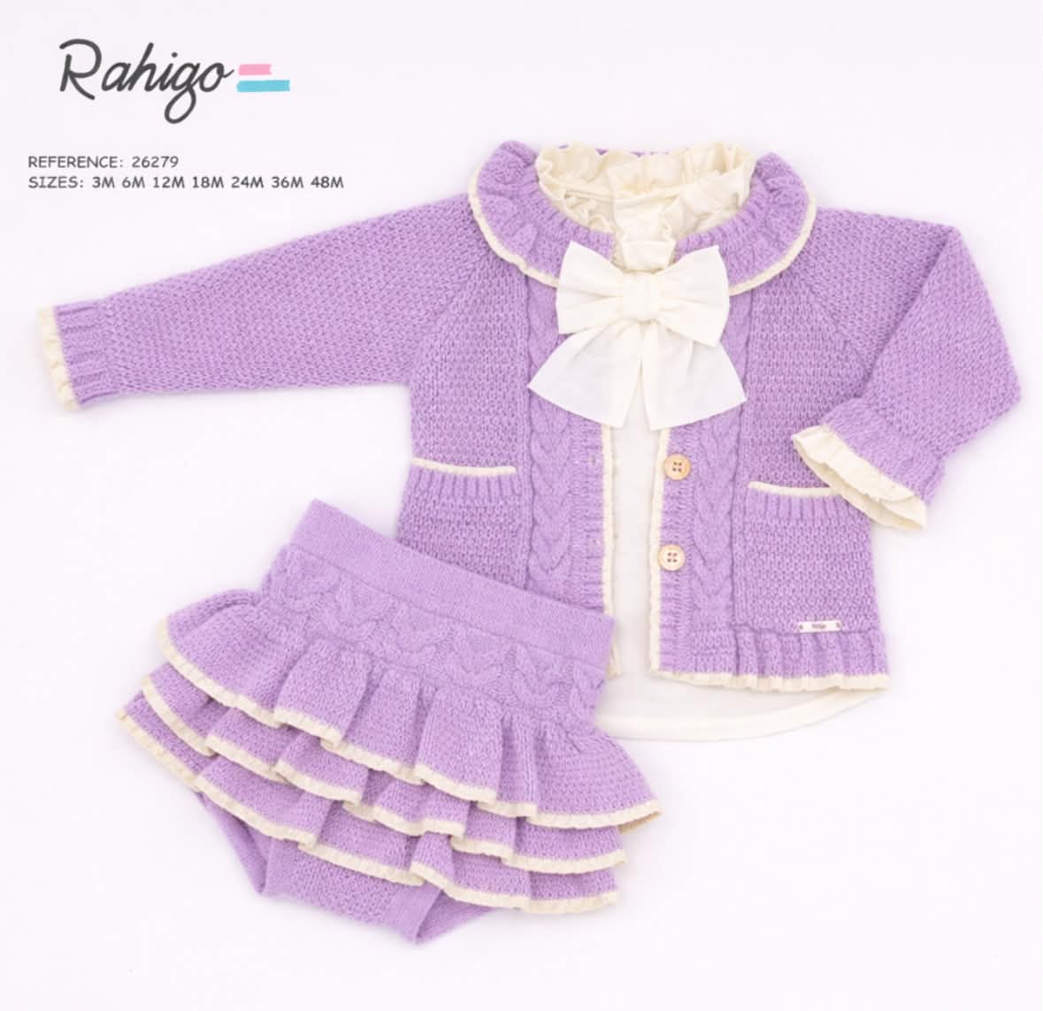 Pre order Rahigo 3 piece baby girls lilac set
