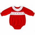Kleo kids red smocked heart romper