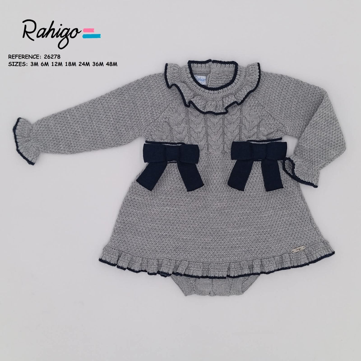 Rahigo girls  Aline knitted grey dress