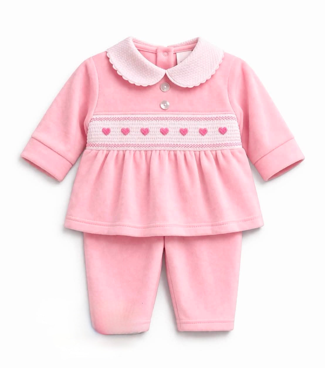 Kleo kids baby girls 2 piece pink heart set