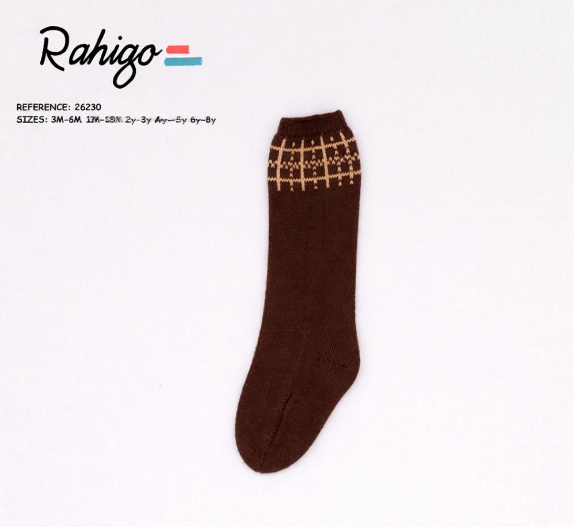 Pre order Rahigo chocolate knee high socks