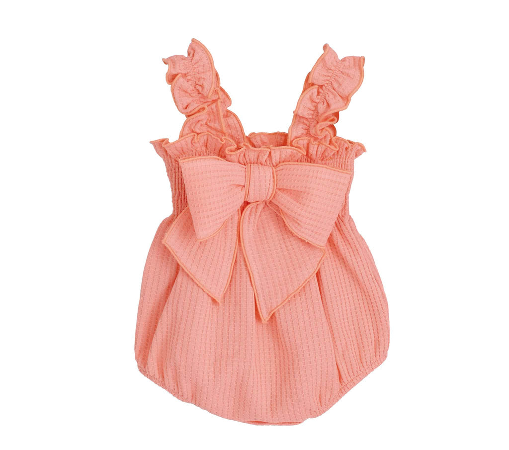 Calamaro baby girls coral romper  32542