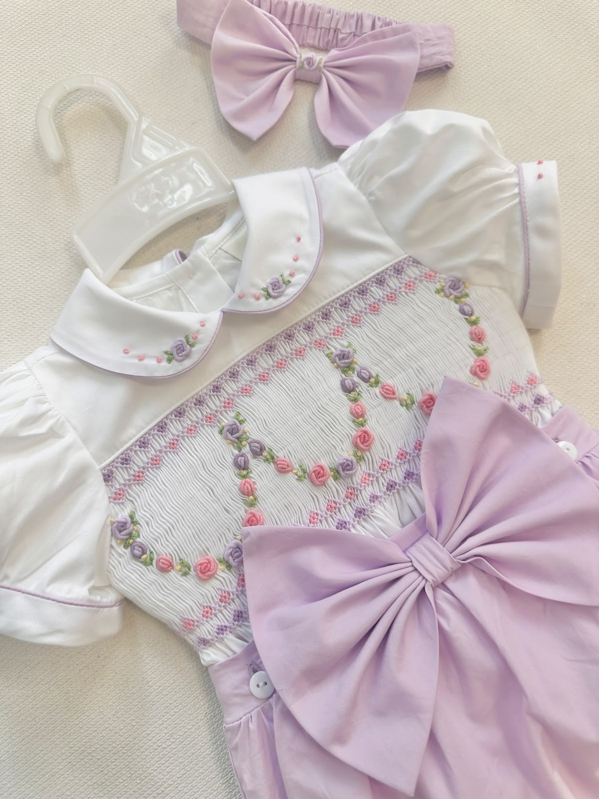 Pre order baby girls lilac smocked jam pants set