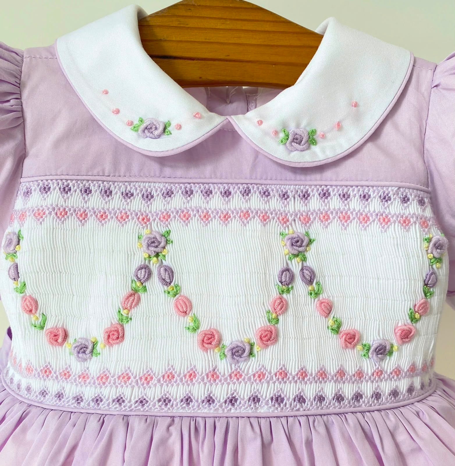 Pre order Envy My Baby lilac girls smocked dress