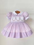 Envy My Baby lilac girls smocked dress