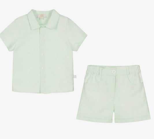 Caramelo kids boys mint green shorts set SS23 0331121